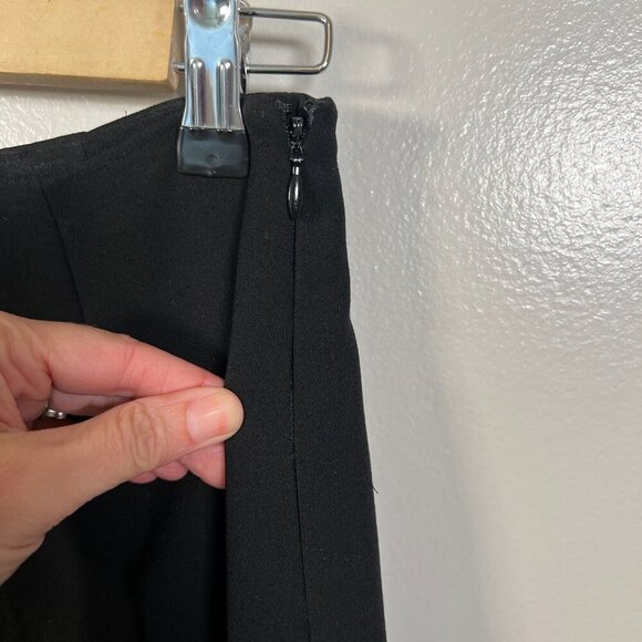 Jonathan Simkhai A-line Skirt Size 4 Black Embroidered Trim Work Office Career - Picture 6 of 8